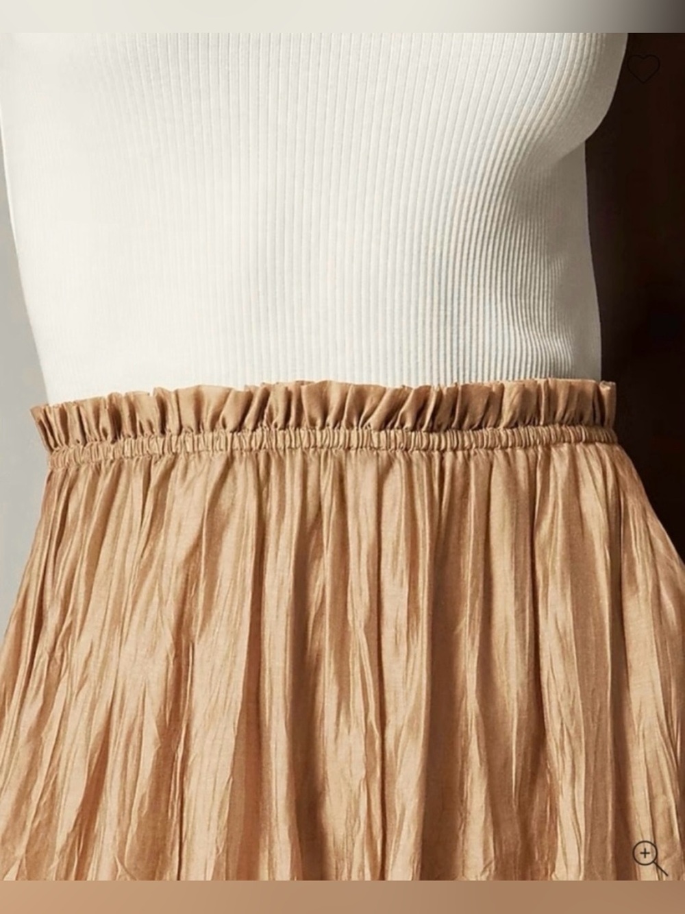 J.Crew Gathered-waist mixy ribbed tank & crinkled skirt midi dress in ivory - Picture 4 of 9